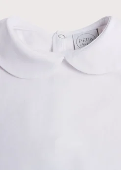 Tops & Bodysuits | Bodysuits & Baby Grows | Pepa London Peter Pan Collar Bodysuit in White (0mths-3yrs)