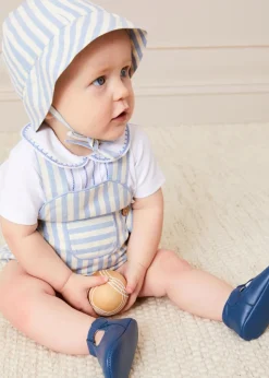 Tops & Bodysuits | Pepa London Peter Pan Collar Embroidered Detail Short Sleeve Bodysuit in Blue (3mths-3yrs)