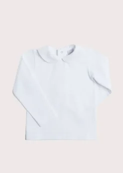 Tops & Shirts | Tops & Bodysuits | Pepa London Peter Pan Collar Long Sleeve Top in White (2-5yrs)