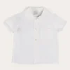 Tops & Shirts | Shirts | Pepa London Peter Pan Collar Trim Detail Short Sleeve Shirt in White (12mths-5yrs)
