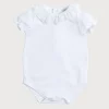 Tops & Bodysuits | Bodysuits & Baby Grows | Pepa London Piculina Trim Cotton Bodysuit in White (1mths-3yrs)