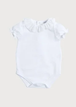 Tops & Bodysuits | Bodysuits & Baby Grows | Pepa London Piculina Trim Cotton Bodysuit in White (1mths-3yrs)