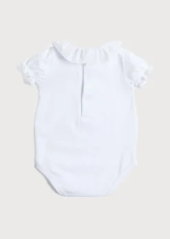 Tops & Bodysuits | Bodysuits & Baby Grows | Pepa London Piculina Trim Cotton Bodysuit in White (1mths-3yrs)