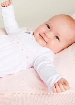 Nightwear | Baby Grows | Pepa London Pink Hand Smocked Cotton All-in-One (0-12mths)
