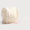 Bonnets, Booties & Mittens | Pepa London Pink Lace Christening Bonnet with Frill (3mths-2yrs)