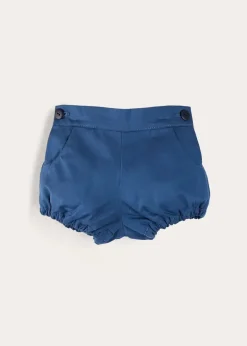 Bloomers, Shorts & Trousers | Bloomers & Pants | Pepa London Plain Button Detail Bloomers in Blue (3mths-3yrs)