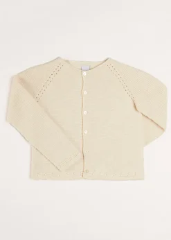 Knitwear & Cardigans | Knitwear & Cardigans | Pepa London Plain Cardigan in Cream (6mths-10yrs)