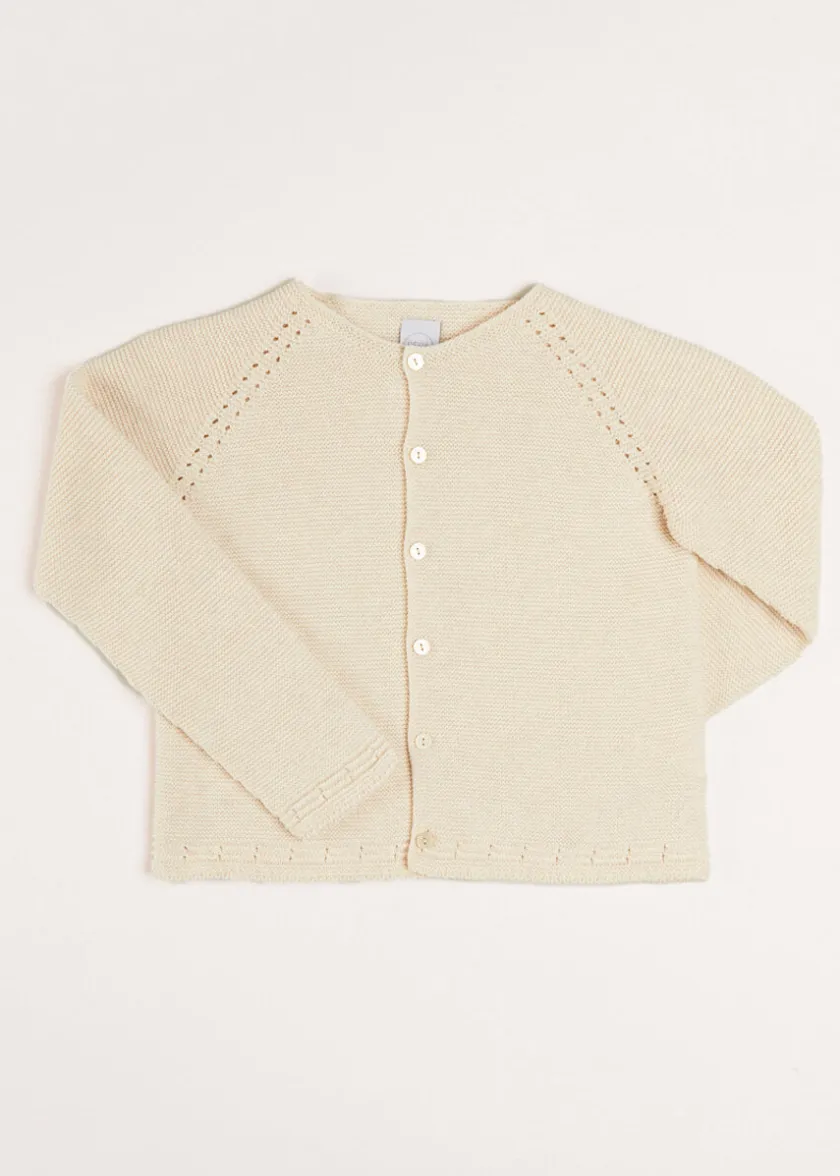 Knitwear & Cardigans | Knitwear & Cardigans | Pepa London Plain Cardigan in Cream (6mths-10yrs)