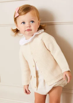 Knitwear & Cardigans | Knitwear & Cardigans | Pepa London Plain Cardigan in Cream (6mths-10yrs)