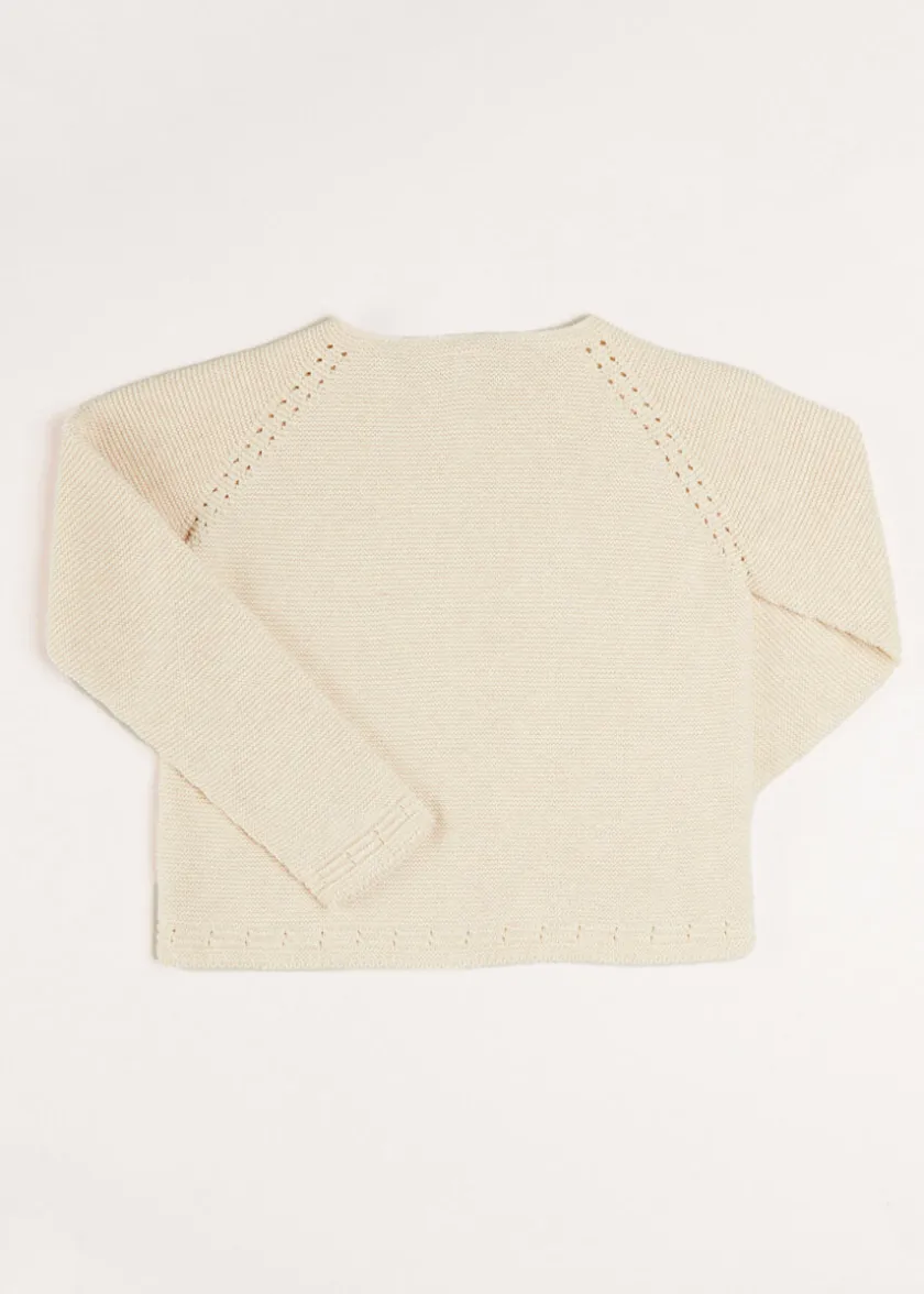 Knitwear & Cardigans | Knitwear & Cardigans | Pepa London Plain Cardigan in Cream (6mths-10yrs)