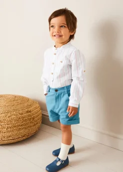 Shorts & Trousers | Bloomers, Shorts & Trousers | Pepa London Plain Elasticated Shorts in Blue (12mths-4yrs)