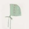 Bonnets & Booties | Bonnets & Booties | Pepa London Plain Hand Smocked Bonnet in Green