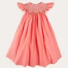 Dresses | Dresses | Pepa London Plain Hand Smocked Sleeveless Dress in Coral (12mths-10yrs)