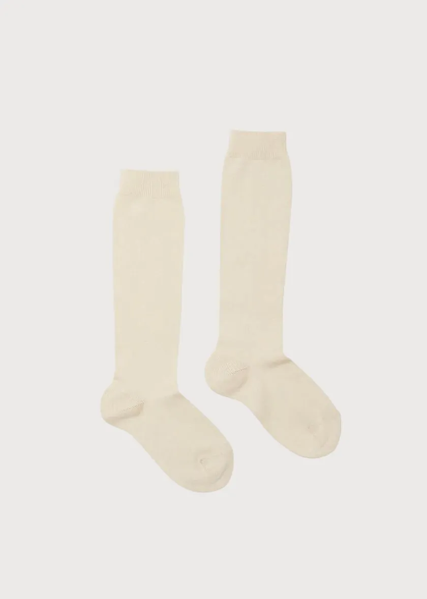 Socks | Socks & Tights | Pepa London Plain high socks - Sand (0mths-10yrs)