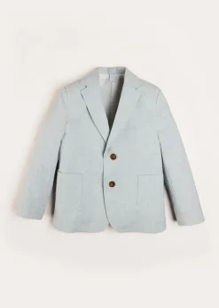 Coats & Jackets | Pepa London Plain Light Linen Blazer in Blue (4-10yrs)