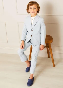 Coats & Jackets | Pepa London Plain Light Linen Blazer in Blue (4-10yrs)