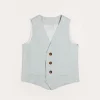 Coats & Jackets | Tops & Shirts | Pepa London Plain Light Linen Vest in Blue (4-10yrs)
