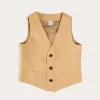 Coats & Jackets | Pepa London Plain Light Linen Vest in Beige (4-10yrs)