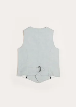 Coats & Jackets | Tops & Shirts | Pepa London Plain Light Linen Vest in Blue (4-10yrs)
