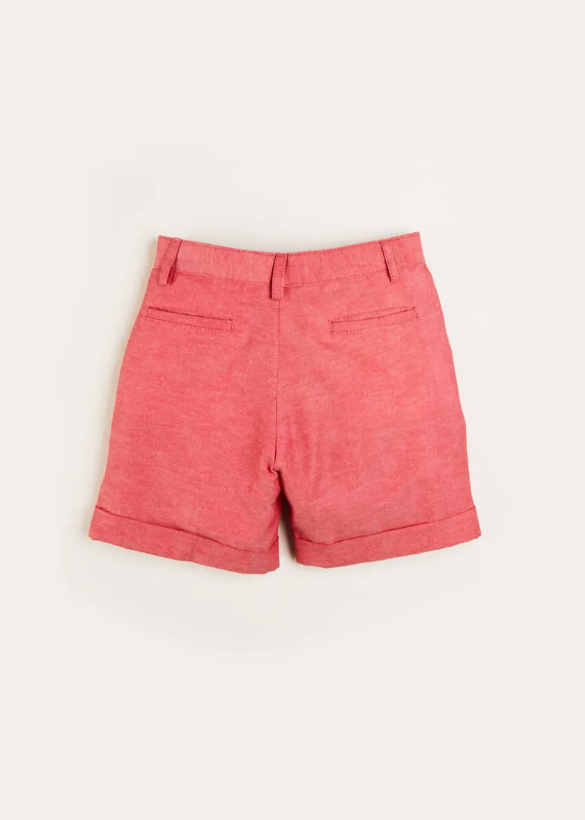 Shorts & Trousers | Pepa London Plain Linen Shorts in Red (4-10yrs)