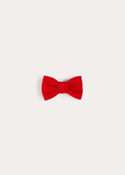 Hair Accessories | Hair Accessories | Pepa London Plain Linen Small Bow Hair Clip in Red