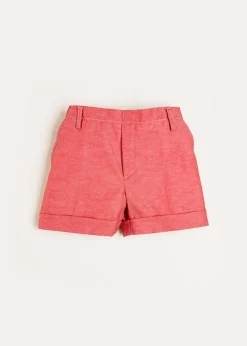Shorts & Trousers | Bloomers, Shorts & Trousers | Pepa London Plain Linen Toddler Shorts in Red (12mths-4yrs)