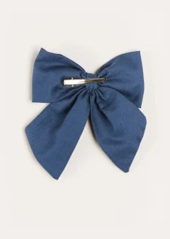 Hair Accessories | Hair Accessories | Pepa London Plain Long Bow Clip in Royal Blue