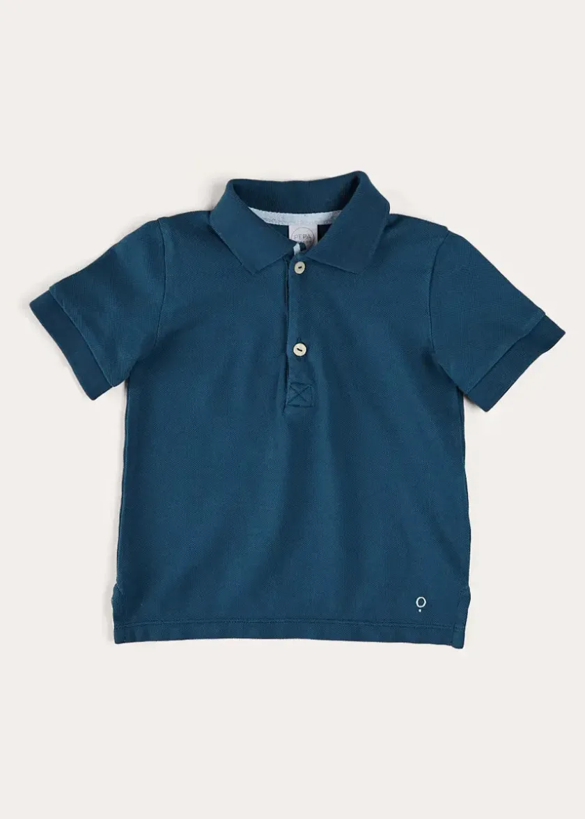 Tops & Shirts | Pepa London Plain Short Sleeve Polo Shirt in Navy (2-10yrs)