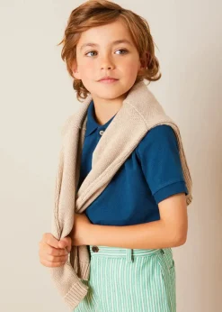 Lookbooks | Pepa London Plain Short Sleeve Polo Shirt in Navy (2-10yrs) | Cheyne Striped Pocket Detail Shorts in Green (4-10yrs) | Safari Button Detail Cardigan in Camel (4-10yrs) | Canvas Lace Up Plimsols in Green (23-35EU) | Peter Pan Book