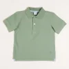 Swimwear | Tops & Shirts | Pepa London Plain Short Sleeve Polo Top in Green (2-10yrs)