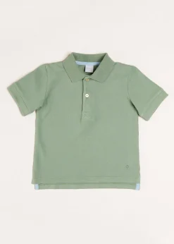 Swimwear | Tops & Shirts | Pepa London Plain Short Sleeve Polo Top in Green (2-10yrs)