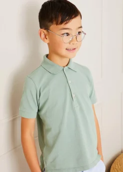 Swimwear | Tops & Shirts | Pepa London Plain Short Sleeve Polo Top in Green (2-10yrs)