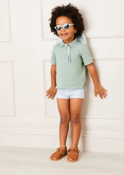 Swimwear | Tops & Shirts | Pepa London Plain Short Sleeve Polo Top in Green (2-10yrs)