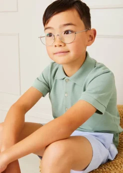 Swimwear | Tops & Shirts | Pepa London Plain Short Sleeve Polo Top in Green (2-10yrs)