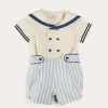 Two-piece Sets | Two-piece Sets | Pepa London Regency Stripe Mariner Collar Two Piece Set With Bloomers in Blue (6mths-3yrs)