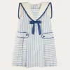 Dresses | Dresses | Pepa London Regency Striped Mariner Collar Pleated Sleeveless Dress in Blue (2-10yrs)