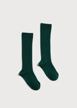 Socks | Socks & Tights | Pepa London Ribbed Knee High Socks in Bottle Green (3mths-10yrs)