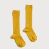 Socks | Socks & Tights | Pepa London Ribbed Knee-High Socks In Mustard (3mths-10yrs)