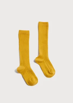 Socks | Socks & Tights | Pepa London Ribbed Knee-High Socks In Mustard (3mths-10yrs)