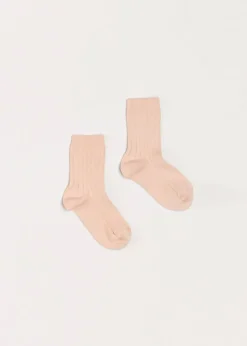 Socks & Tights | Socks & Tights | Pepa London Ribbed Short Socks - Dusty Pink (0mths-10yrs)