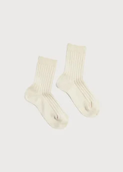Socks | Socks & Tights | Pepa London Ribbed Short Socks in Beige (0mths-10yrs)