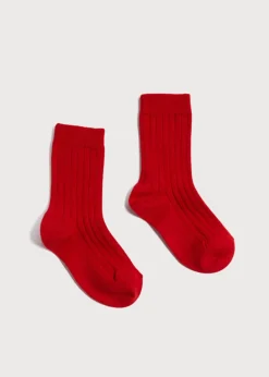 Socks | Socks & Tights | Pepa London Ribbed Shorts Socks Red (0mths-10yrs)