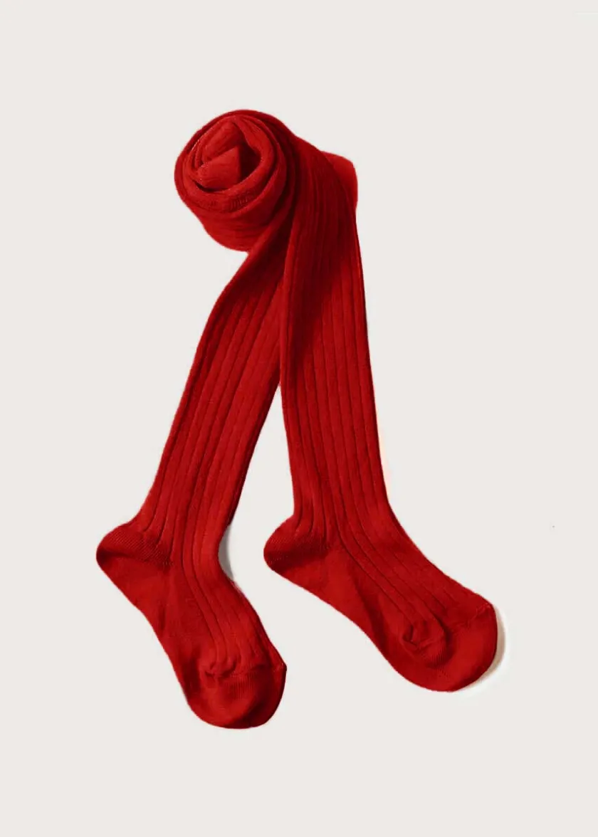 Socks & Tights | Socks & Tights | Pepa London Ribbed Tights in Red (0mths-10yrs)