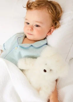Nightwear | All In Ones | Pepa London Rochester Striped All-In-One Pyjamas in Green (9mths-2yrs)