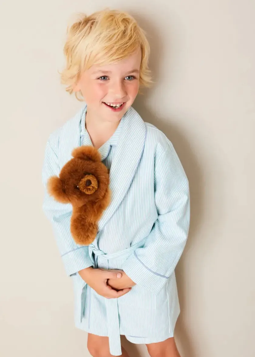 Nightwear | Nightwear | Pepa London Rochester Striped Dressing Gown in Green (18mths-10yrs)