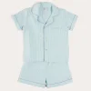 Nightwear | Nightwear | Pepa London Rochester Striped Short Sleeve Pyjamas in Green (18mths-10yrs)