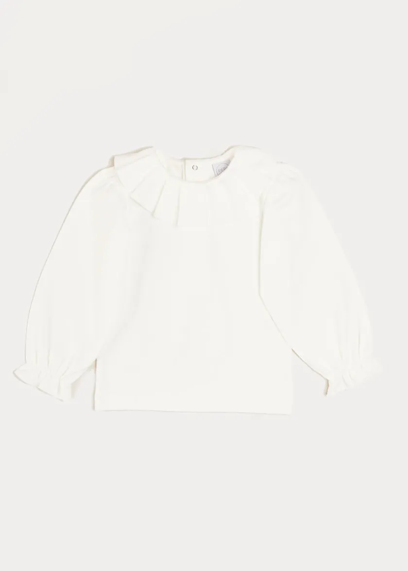 Tops & Blouses | Tops & Bodysuits | Pepa London Ruffle Collar Long Sleeve Top In Cream (18mths-10yrs)