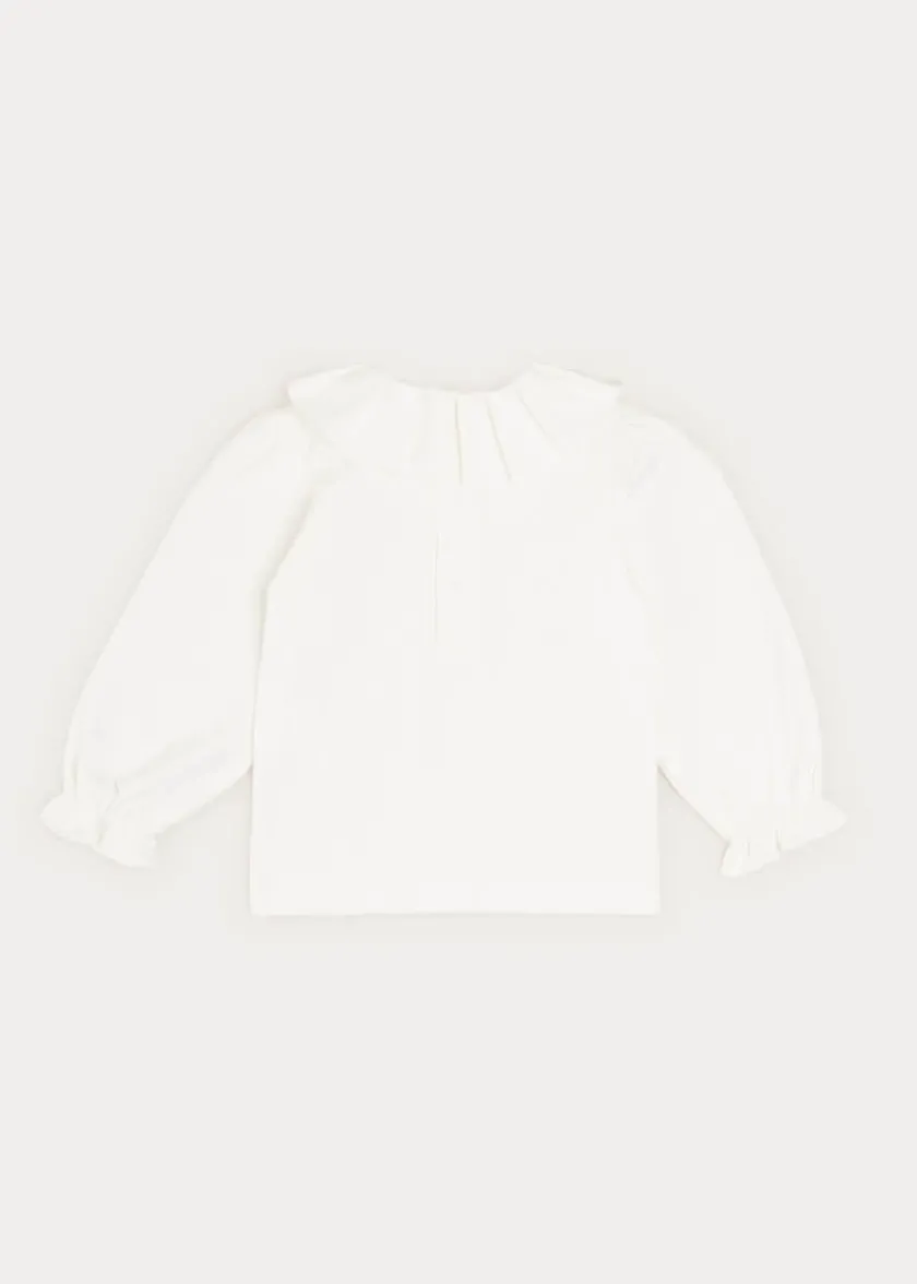 Tops & Blouses | Tops & Bodysuits | Pepa London Ruffle Collar Long Sleeve Top In Cream (18mths-10yrs)