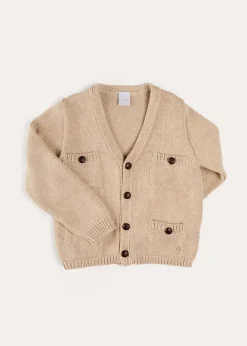 Knitwear & Cardigans | Pepa London Safari Button Detail Cardigan in Camel (4-10yrs)