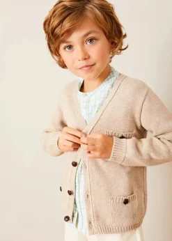 Knitwear & Cardigans | Pepa London Safari Button Detail Cardigan in Camel (4-10yrs)